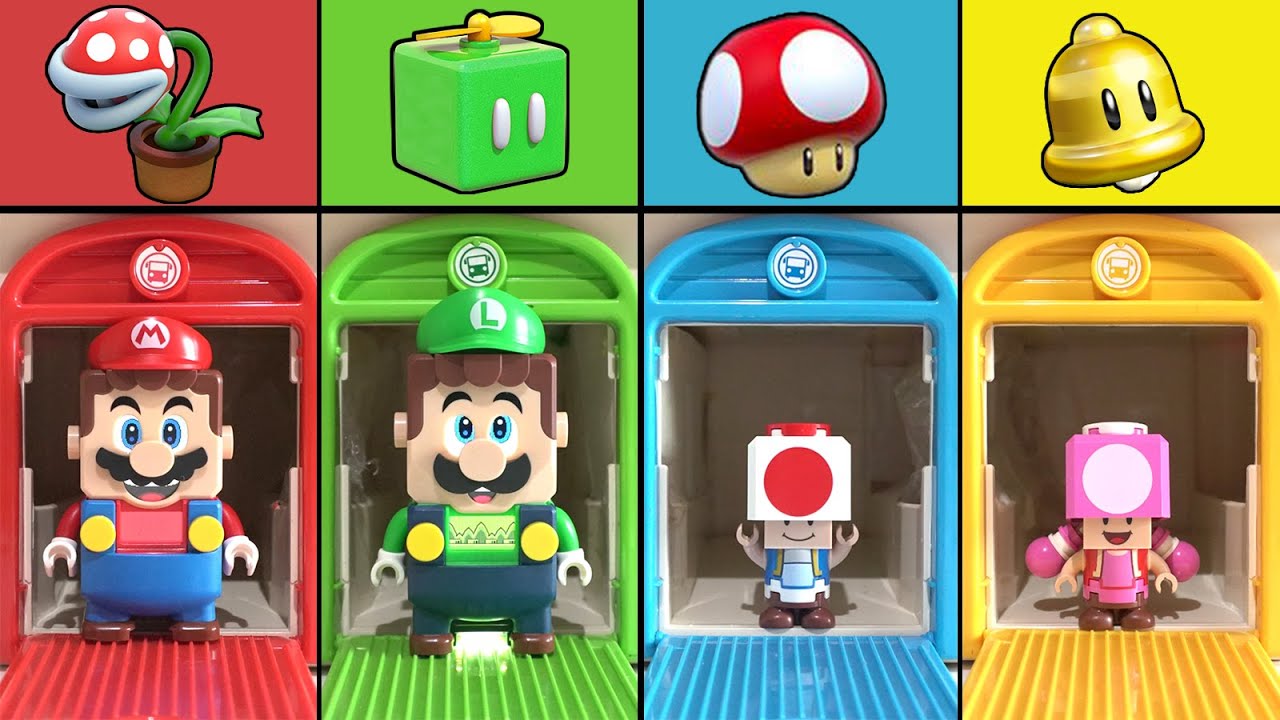 LEGO Mario Luigi Toad and Toadette in Super Mario 3D World game