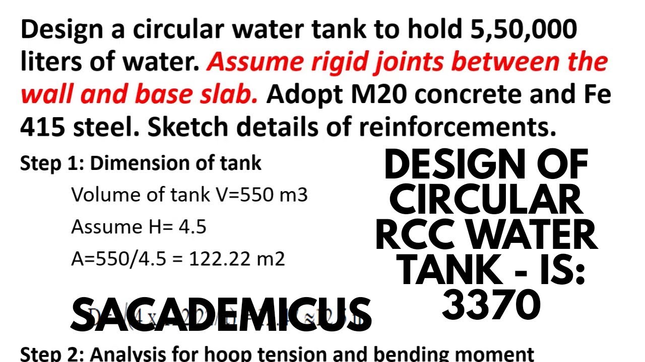DESIGN OF CIRCULAR WATER TANK IS 3370