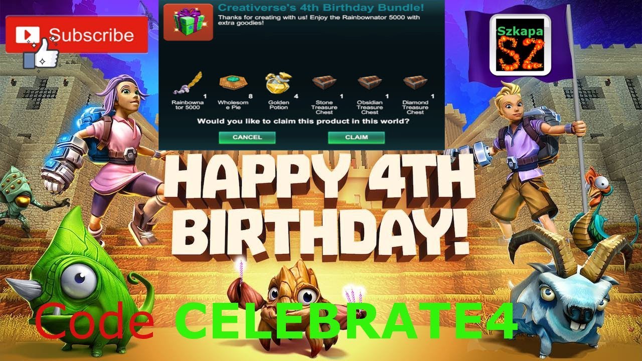 Creativerse Poradnik: Store CODE: CELEBRATE4