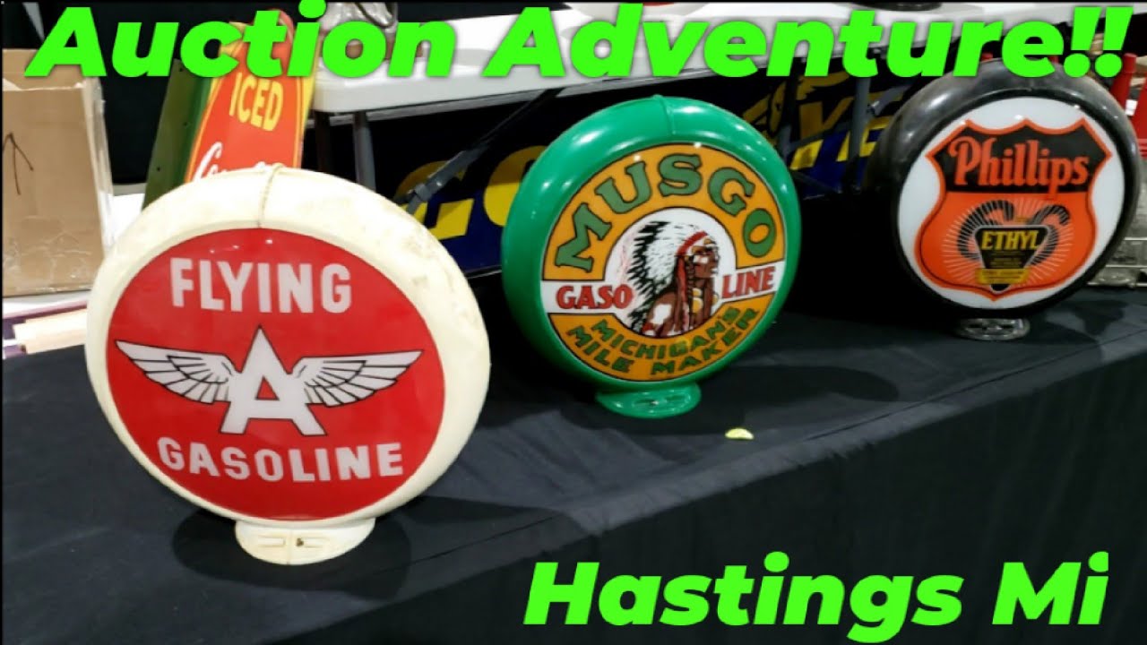 HUGE Gas & Oil Signs Vintage Toys and Beautiful Glass! ~ Auction Adventure