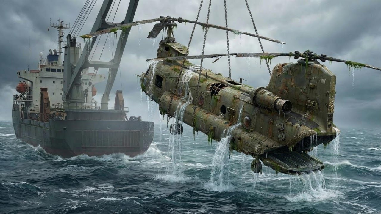 Boeing CH-47 Chinook Deep Sea Recovery - Sunken Heavy-Lift Helicopter Ocean Floor Salvage