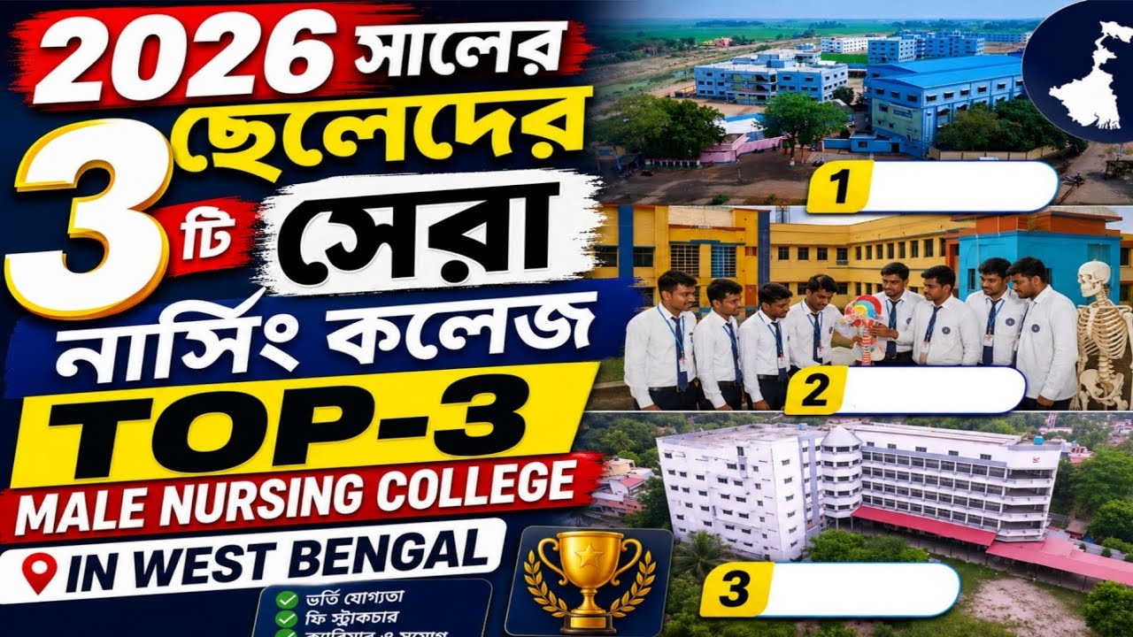 🔥 2026 সালের ছেলেদের 3 টি সেরা নার্সিং কলেজ | TOP-3 MALE NURSING COLLEGE IN WEST BENGAL 🏥