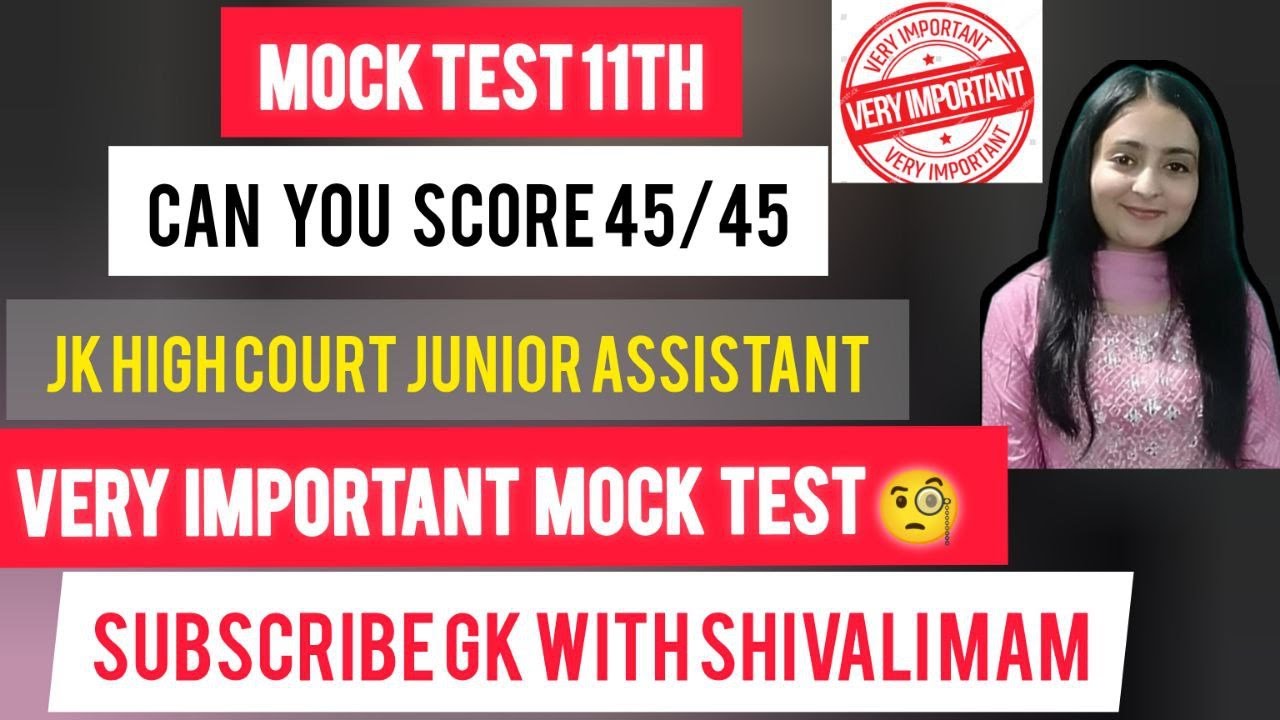 JK HIGH COURT II MOCK TEST 11