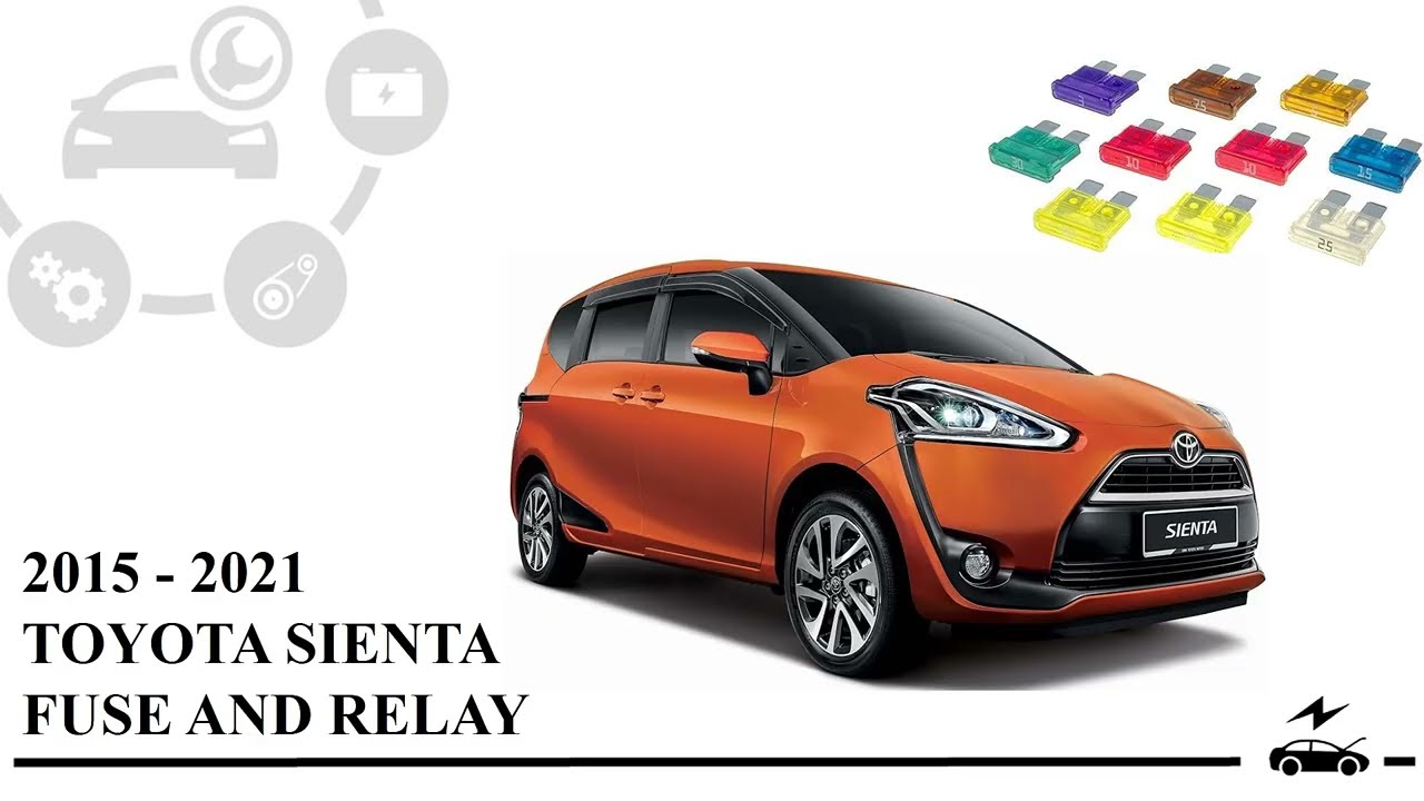 Fuse box diagram Toyota Sienta 2015 - 2021 relay with assignment and location