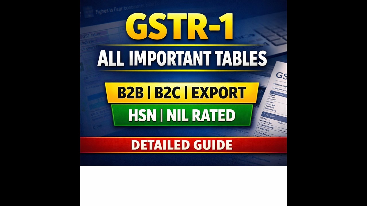 GSTR-1 Return All Important Tables Explained in Detail | B2B, B2C, Export, HSN & Nil Rated
