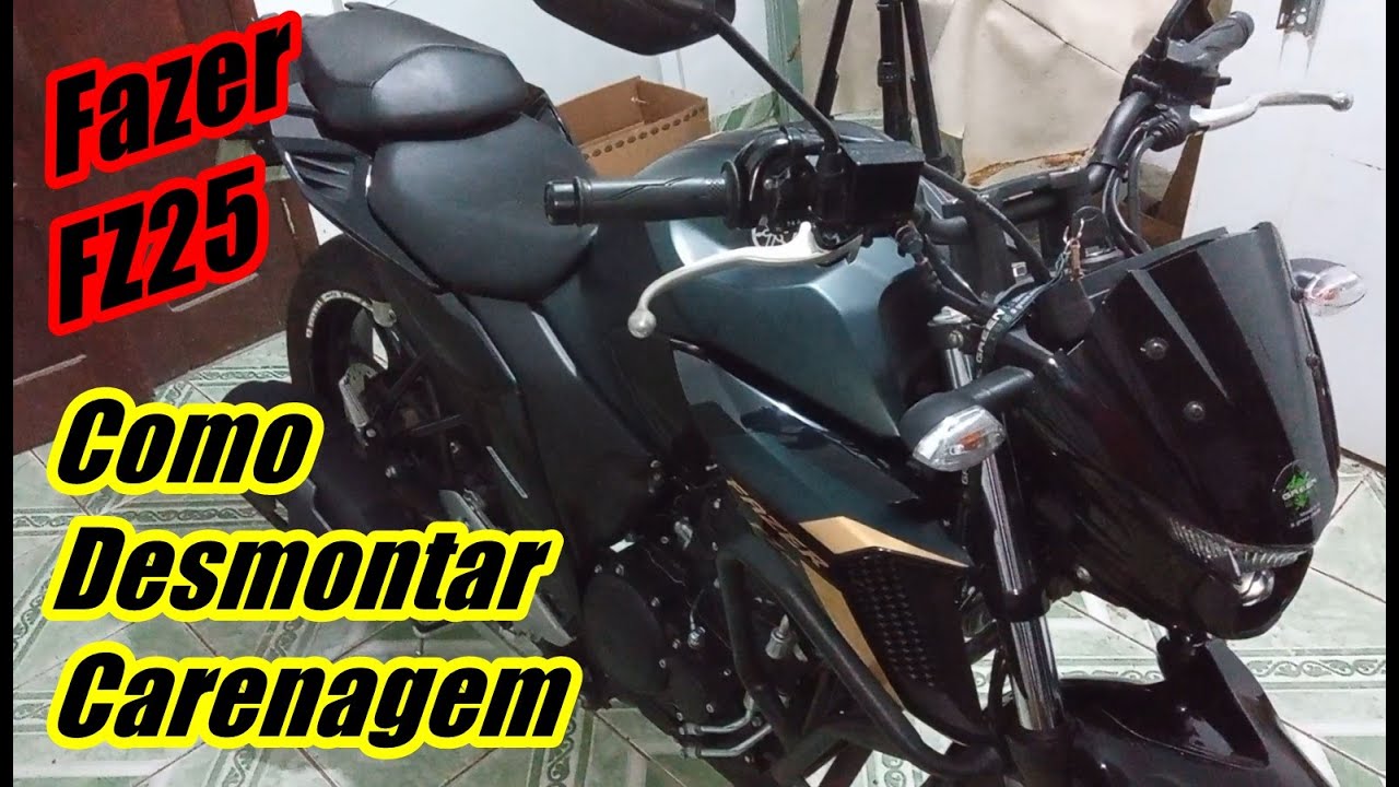 Como Desmontar Carenagem Lateral e do tanque Nova Yamaha Fazer 250 FZ25 em detalhes