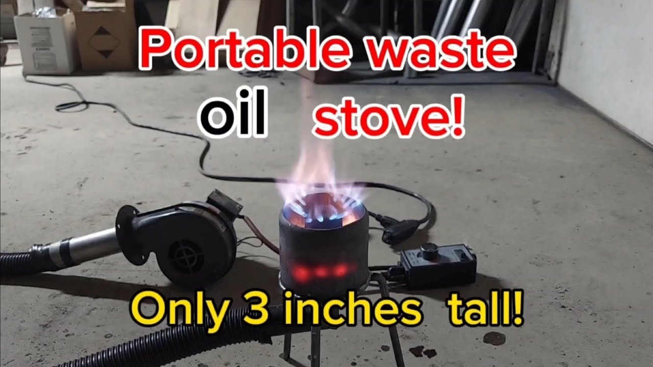 Portable waste oil stove! Blue flame burner build.