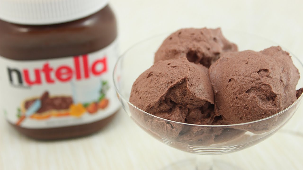 Nutella-Eis selber machen / Nuss-Nougat-Eis