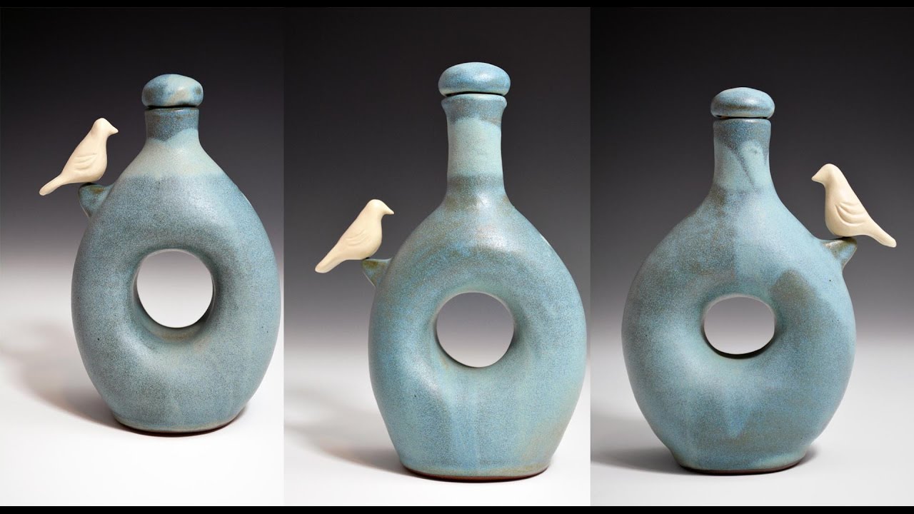 Pottery-Throwing & Attaching Bottle Necks Time Lapse