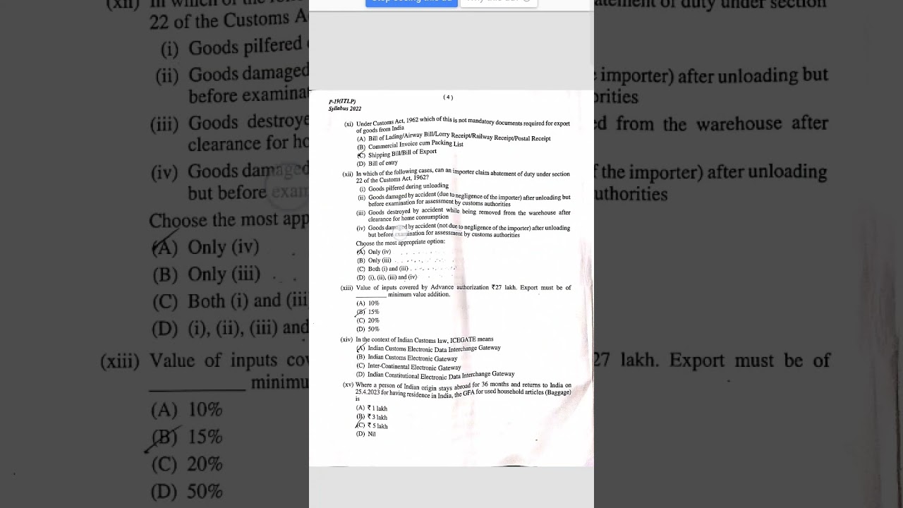 CMA Final December 2023 Paper 19 Syllabus 2022