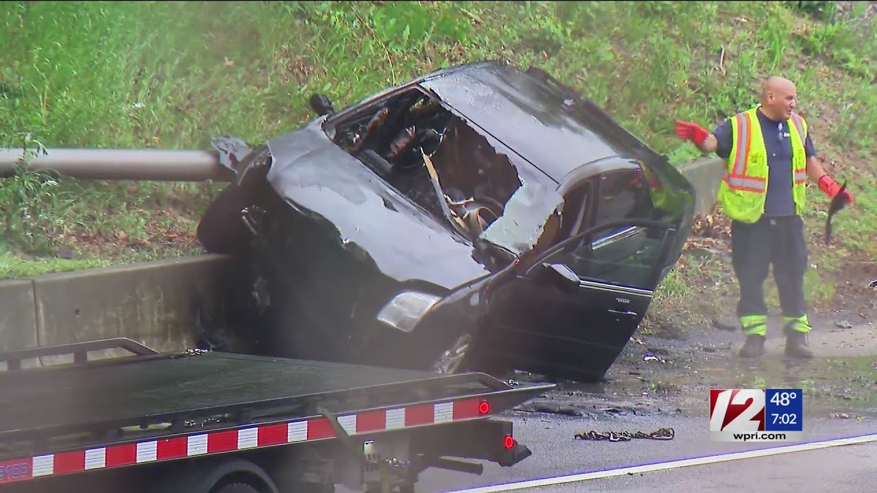 Fiery crash on I-195 in East Providence