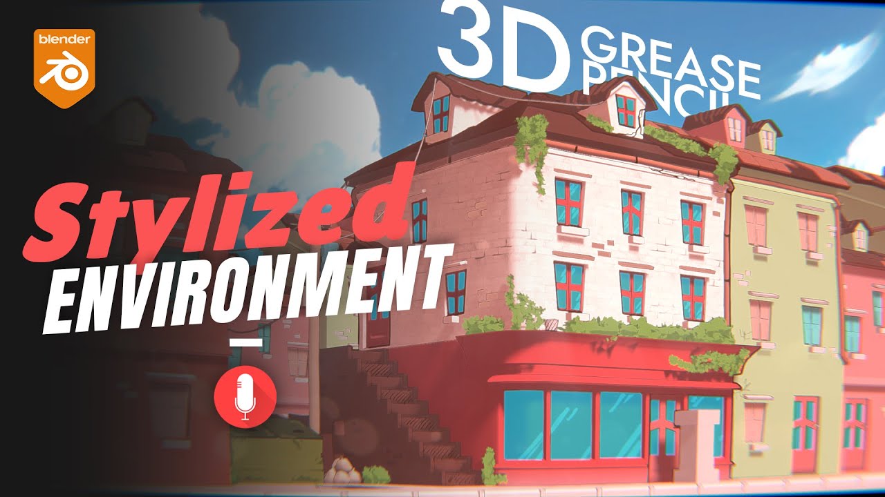 3D Environment Design Process | Blender Grease Pencil & Toon-Shaded  | PolyStellar