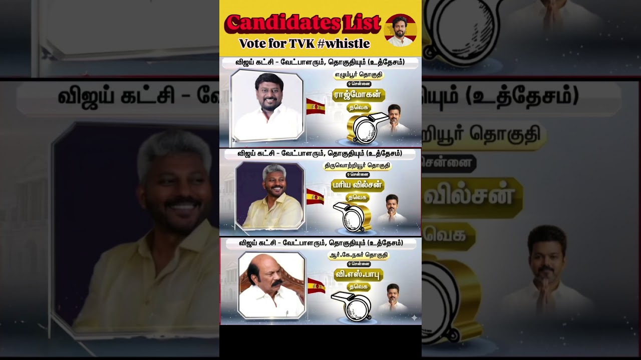 TN Assembly Election 2026| TVK Expecting Candidates List| TVK and NDA Alliance #vijay #tvk #tvkvijay