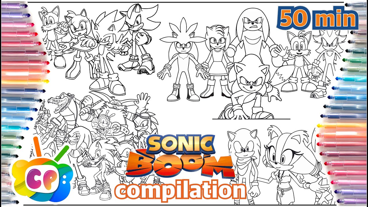 Sonic Boom Coloring Pages/Sonic Super Speed Coloring/Amy Rose/Tails/Knuckles/Sticks/Elektronomia