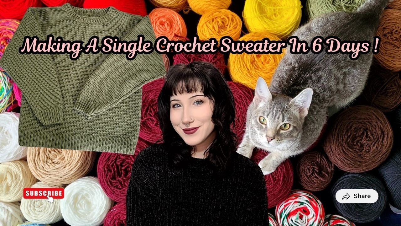 Making A Sweater With Only Single Crochet | Willowbug Vlog