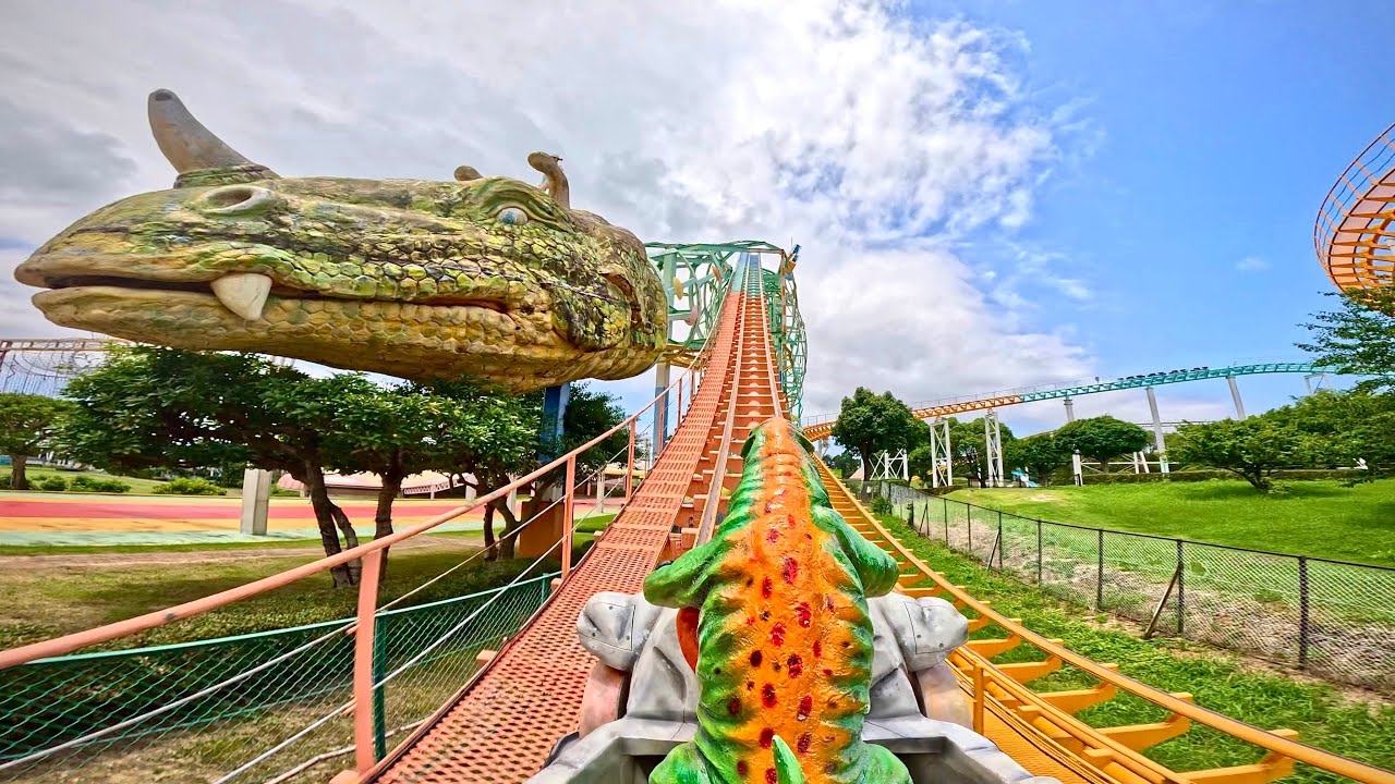恐竜コースター 「GAO」 (ガオー) on-ride POV (乗車映像) / グリーンランド遊園地 (熊本)