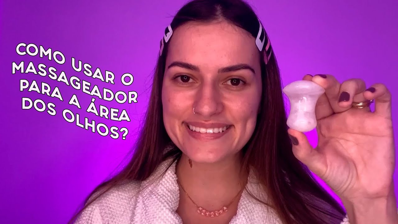 Como usar o Massageador para a Área dos Olhos de Quartzo Rosa