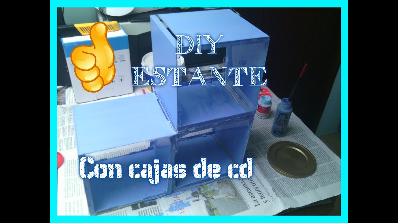 DIY estantería con cajas de CD