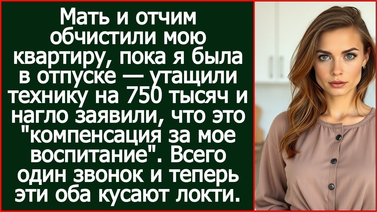 Мать и отчим обчистили мою квартиру, пока я была в отпуске — утащили технику на 750 тысяч.