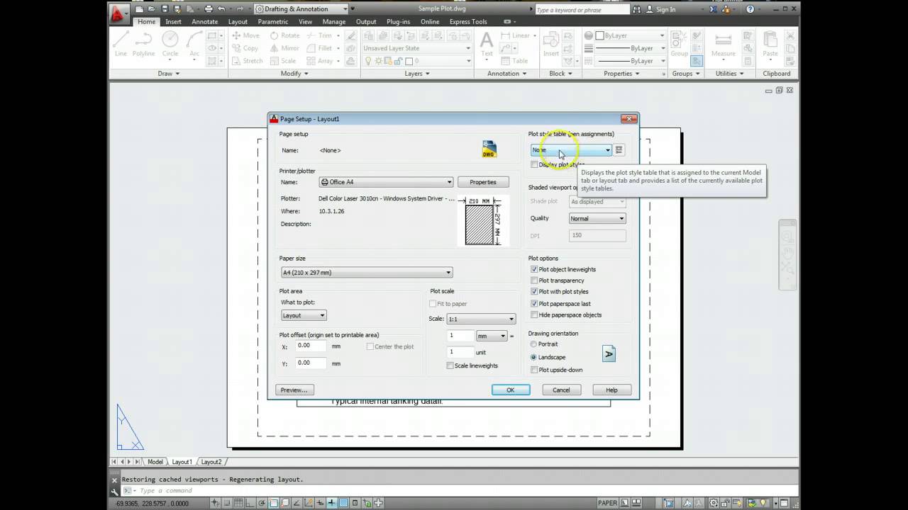 Set up page and plot scale