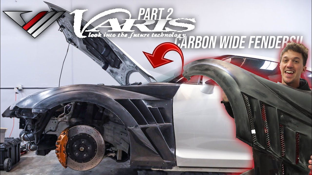 INSTALLING VARIS R35 GTR WIDEBODY KIT PT. 2 CARBON FIBER WIDE FENDERS | BUILD SERIES EP. 5