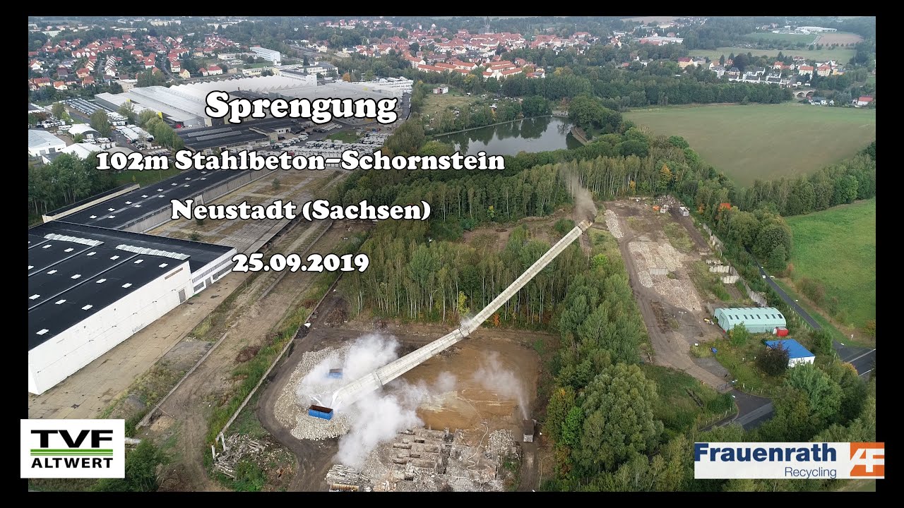 Schornstein Sprengung Neustadt TVF 25.09.2019