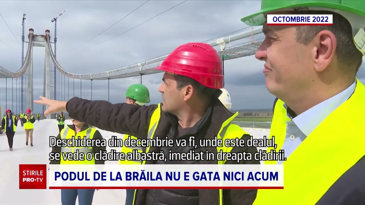 Faimosul pod de la Brăila, „Golden Gate-ul României”, nu va fi gata anul acesta