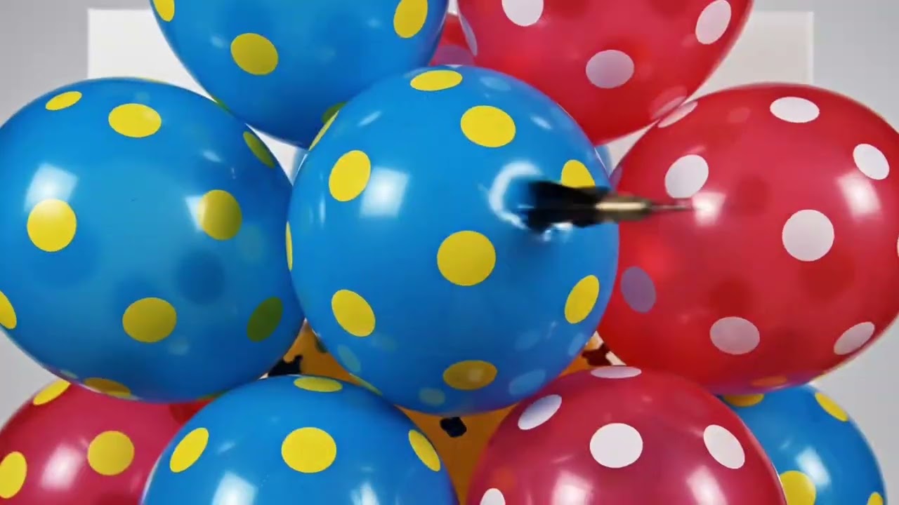 “Color Explosion! Polka Dot Balloons Popping Satisfying ASMR 💧”