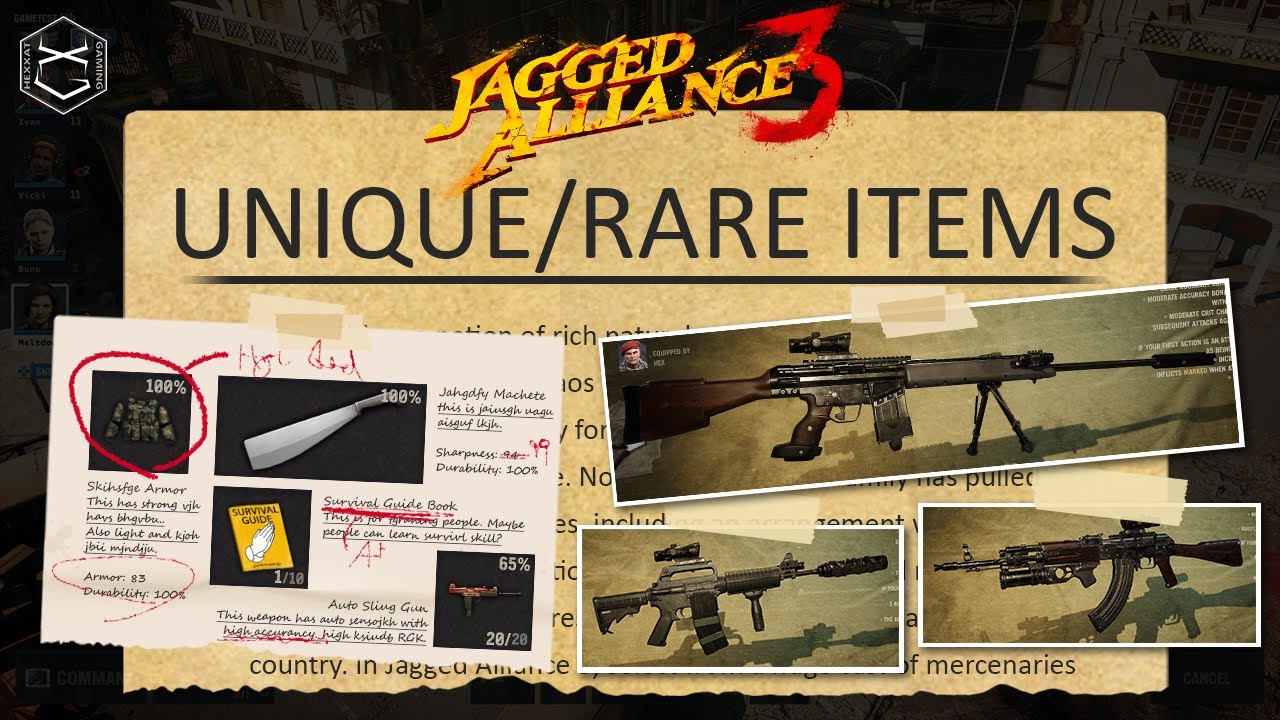 Уникальные/редкие предметы и как их получить в Jagged Alliance 3