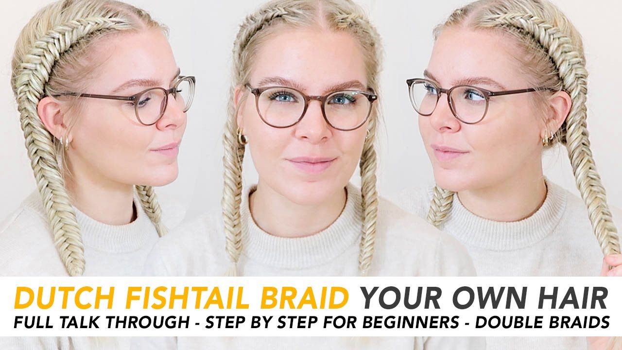 How To Double Dutch Fishtail Braid Your Own Hair For Beginners! Hairstyle For Medium & Long Hair