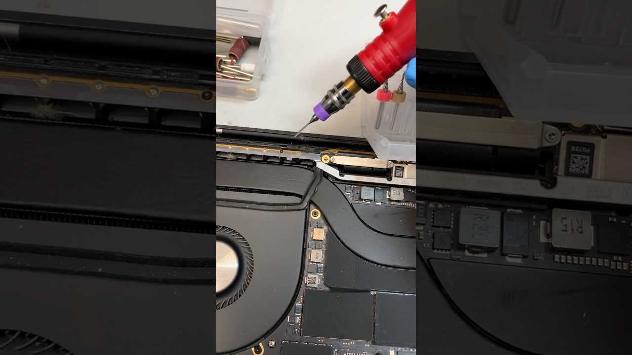 Удалить сорванный винт #laptoprepair #laptop #apple #macbookpro