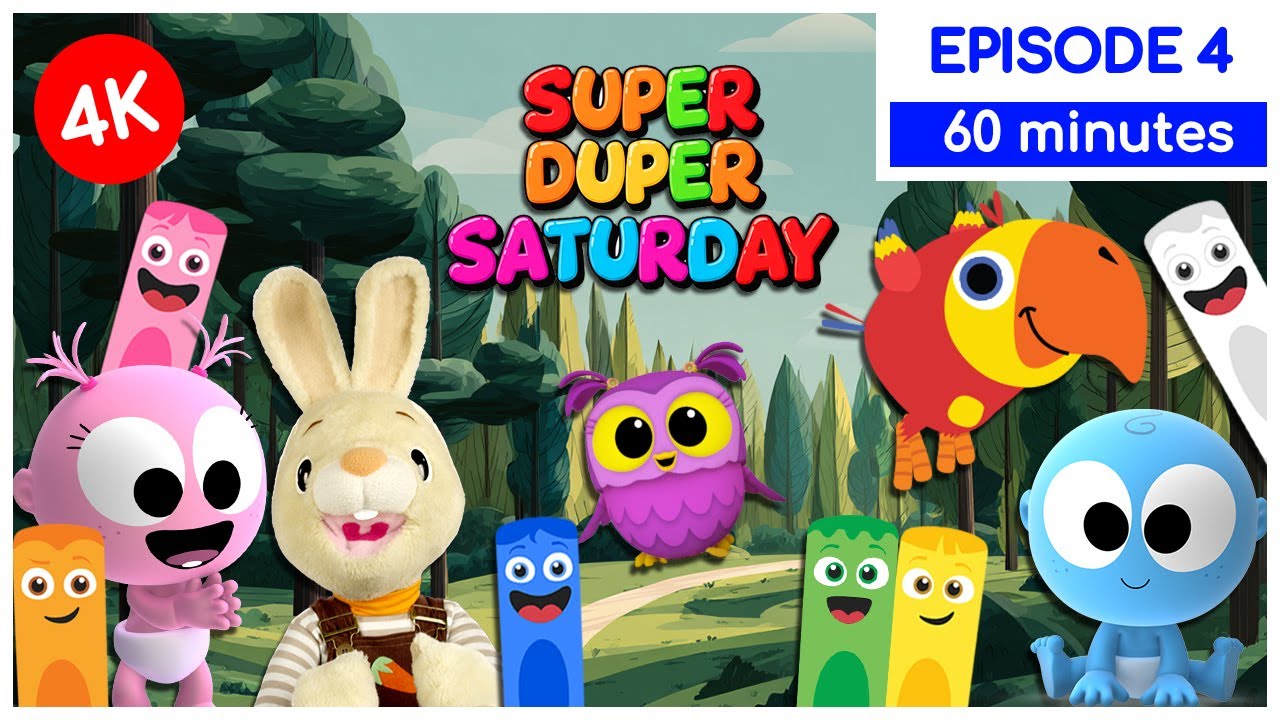 Super Duper Saturday - Ep 04 in 4K! | Can You Guess These Fun Shapes & Colors? | 1 Hour | Baby First