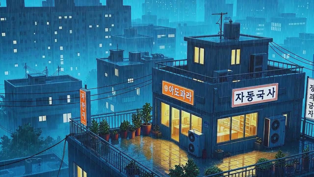 Rain Sounds plus Lofi for Productivity in a Quiet Korean Atmosphere for Stress-Free Work 😌