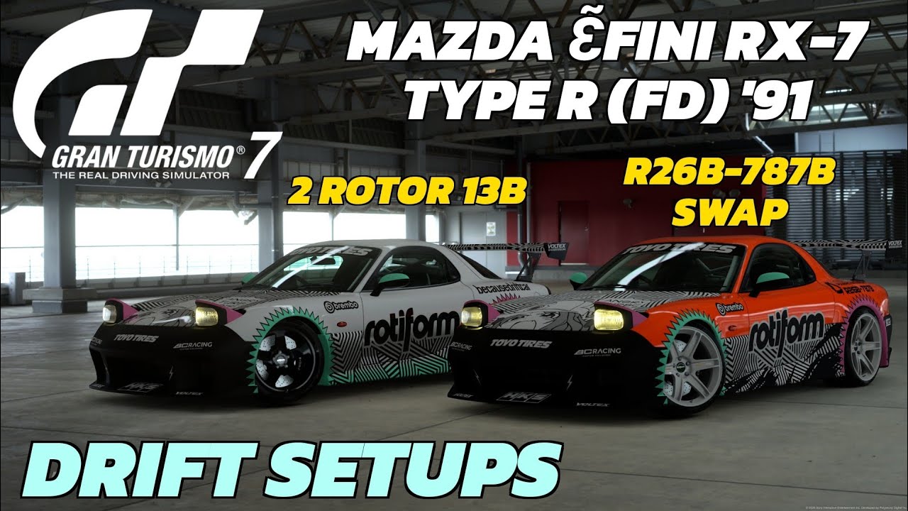 Mazda ɛ̃fini RX-7 Type R (FD) '91 Drift Setup + Swap Setup Gran Turismo 7 Update 1.68