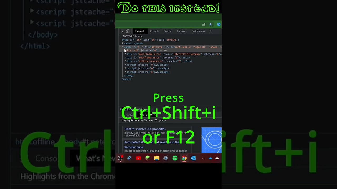 Don&rsquo;t tell google! 🤫 🤐(Dino game hack) #hack #google #chrome #dino #dinogame #nowifi #hacker