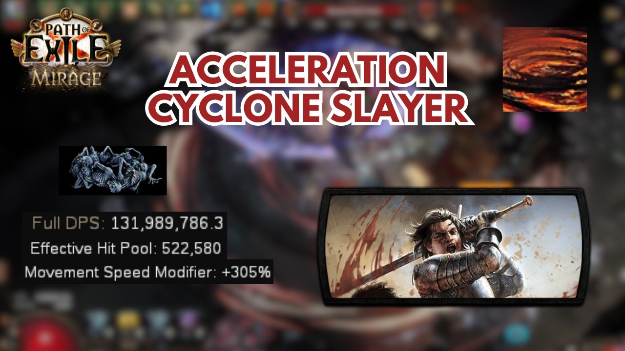 [POE 3.28] Acceleration Cyclone Slayer | Spin to Win | 130m+ DPS | 300%+ ms