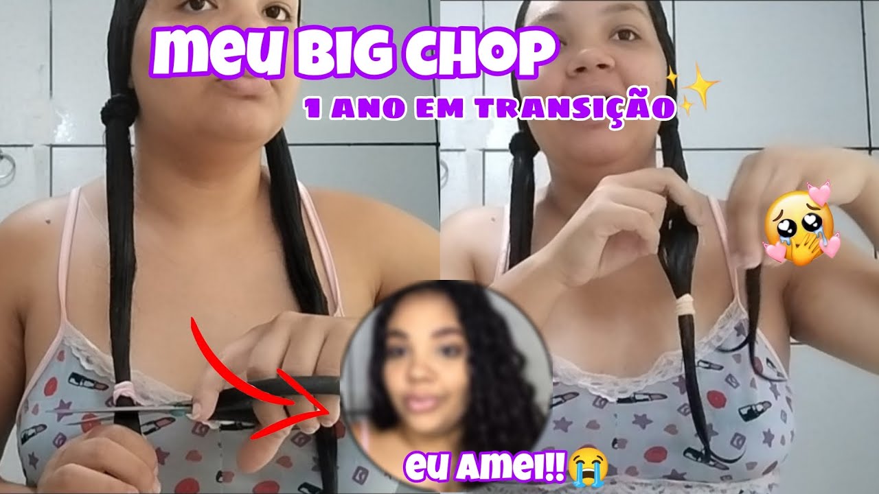 MEU BIG CHOP 1 ANO APÓS O INÍCIO DA TRANSIÇÃO💇🏻‍♀️✨ *eu amei*😍