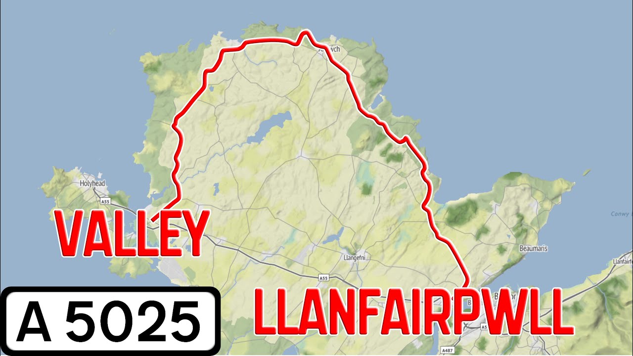 UK Road Tours - A5025 Valley to Llanfairpwll