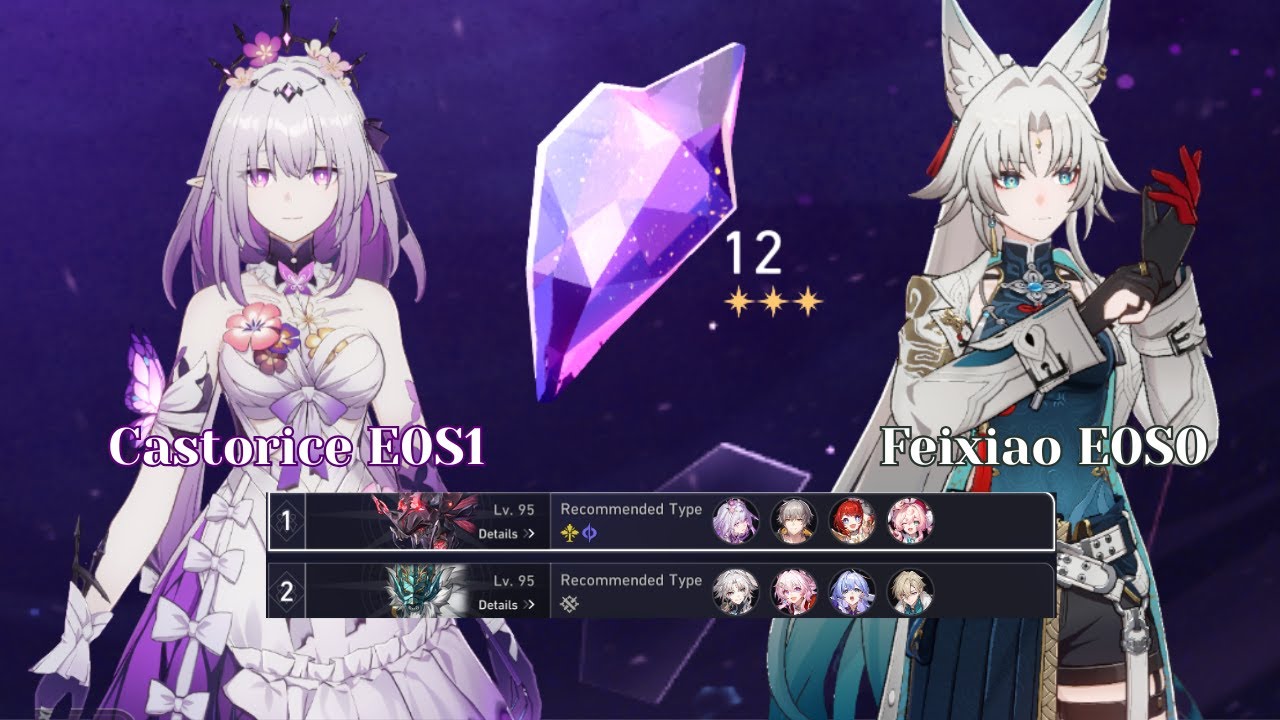 Castorice E0S1 & Feixiao E0S0 V.S HSR Memory of Chaos 12 patch 3.3