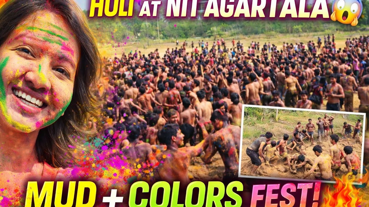 Craziest Holi at NIT Agartala 🔥 Mud Holi + Color Festival | College Holi 2026 #holi #dance #song 