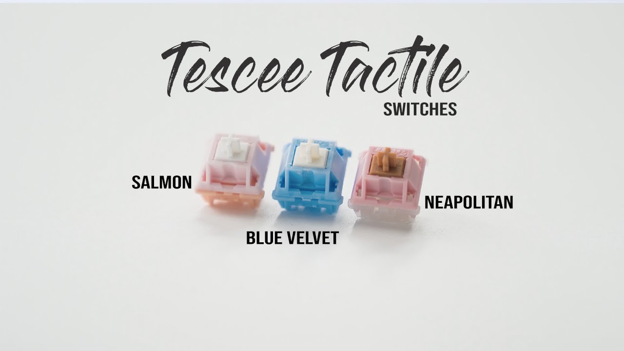 Tecsee Tactile Switches | Salmon | Neapolitan | Blue Velvet PME