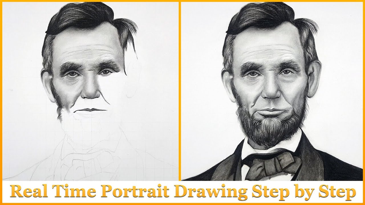 How to Draw Abraham Lincoln - Real Time Portrait Drawing: A Step by Step Sketching Guide!