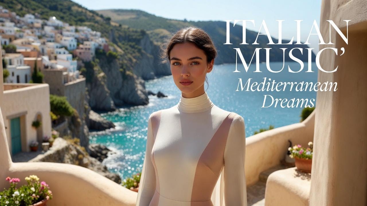 Italian Vibes & Mediterranean Scenic Cafe 🎶 Amalfi Coast 4K | Dolce Italia Music