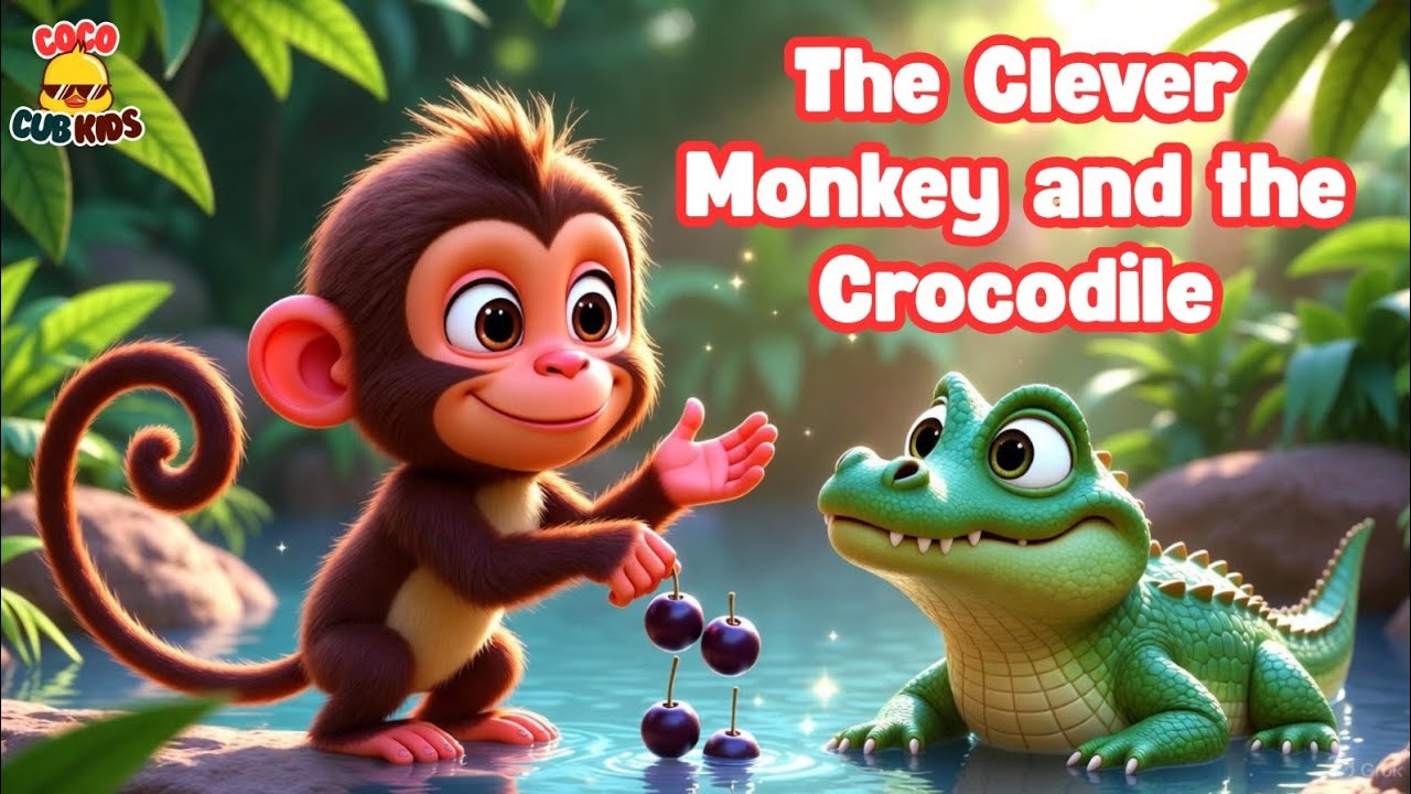 The Clever Monkey and the Crocodile Moral Story | Watch How Money saved his life with Smartness.