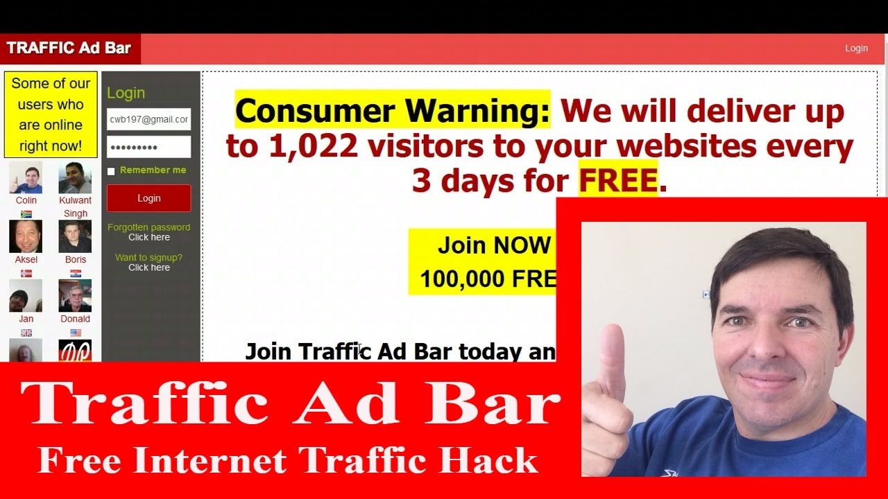 Free Website Traffic Review of Traffic Ad Bar and new Strategy to earn Points