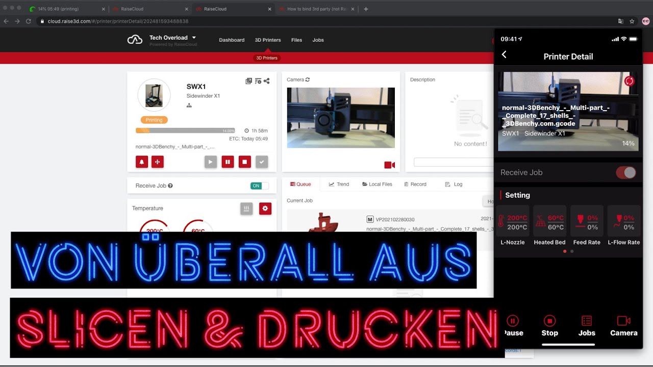 Von überall und jedem PC Objekte slicen & 3D drucken. 3D Drucker Farm Management inklusive!