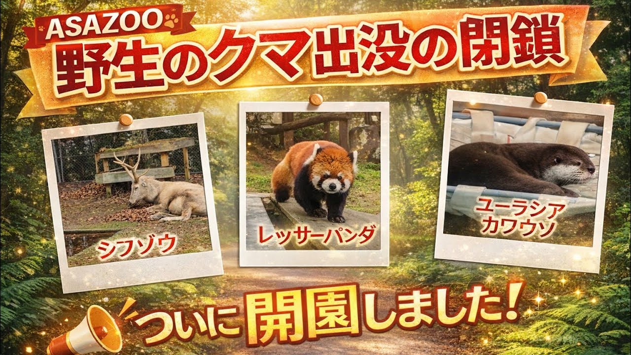 【安佐動物公園】野生のクマ出没の為に閉園していた西園開園🎉