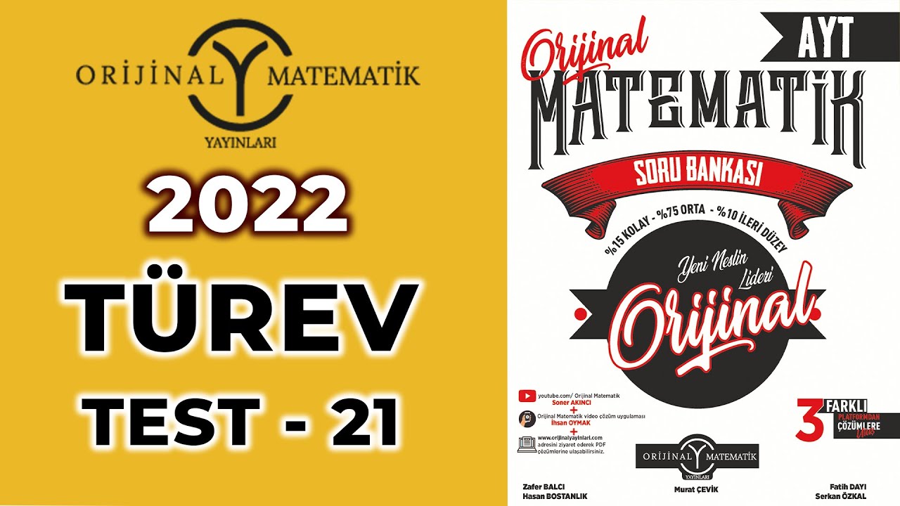 TÜREV TEST 21  - 2022 AYT MATEMATİK SORU BANKASI @SonerAkinciMatematik