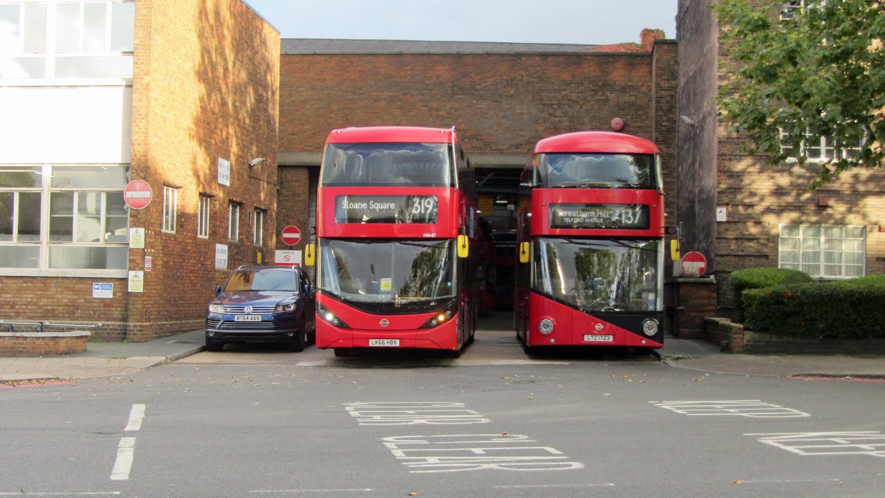 New Electric Buses (& A Few Diesels) on London Bus Route 319, Sloane Square - Streatham.