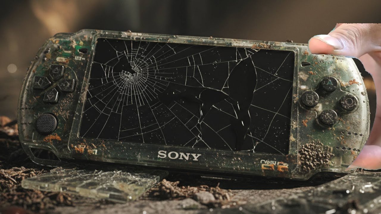 Sony PSP handheld game console restoration for broken or damaged electronic devices.